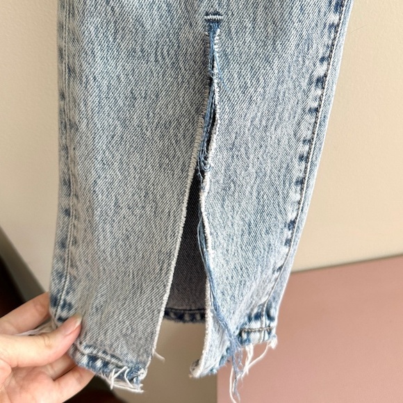 HIDDEN Light Blue Acid Wash Women's Front Slit Jeans, Denim Jeans, Size 24 - Picture 5 of 16